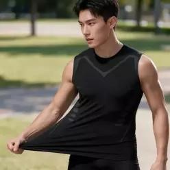 친절한탄씨 스포츠 쿨링 배색 나시 운동 복장 런닝 헬스 트레이닝 웨어 상의 헬스티셔츠 남자여름티