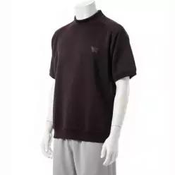 25SS 브라이트 저지 반팔 모크넥 셔츠 다크퍼플 QV339