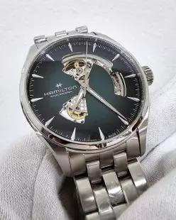 Hamilton 해밀턴 재즈마스터 오픈 하트 42MM 그린 다이얼 SS 남성용 시계 H32705160 633636