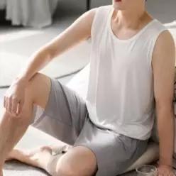 [라일리여성언더웨어] Rly 남성용 아이스 쿨 여름 반팔 세트 53299863)