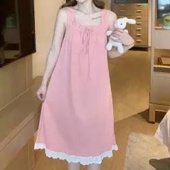 [라일리여성언더웨어] Rly 리본 장식 민소래 원피스 홈웨어 53299680)