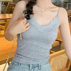 [라일리여성의류] Rly 레이스 나시 슬리브리스 이너 상의 골지 이너웨어