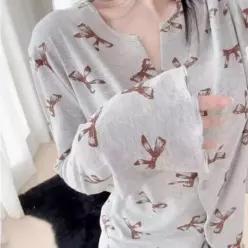 [라일리여성언더웨어] Rly 잠옷 세트 파자마 홈웨어 리본 라운드 상하의