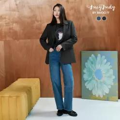 [X쥬시쥬디] (26FW) 커브드 데님 팬츠 (+플라워참키링)