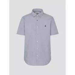BEANPOLE 빈폴 26SS [BC6465C42R] 시어서커 마이크로 깅엄 반소매 셔츠 - 네이비 225007