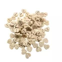 100개 12 나무 구멍이 있는 하트 모양 단추 의류 DIY 바느질 액세서리 장식용