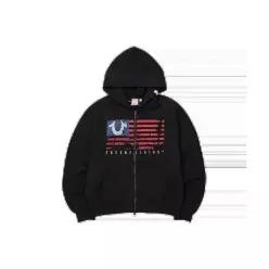 TRUE RELIGION 트루릴젼 글로어스 집업 후디 블랙 137134980 TRB4HZU102BBK