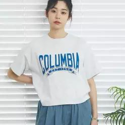 CU 80S VINTAGE CRACK LOGO WOMEN S/S T-SHIRTS 라이트멜란지