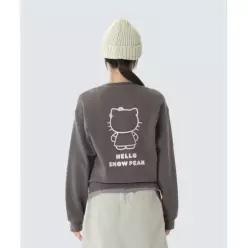 어패럴 SNOW PEAK APPAREL [ X 헬로키티] 피그먼트 다잉 여성 맨투맨 (S26FWFHT85) Choc