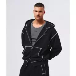 HDEX 에이치텍스 컨트라스트 스티치 후디 집업 (Black)385822