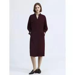 [하프클럽/]울 포켓 디테일 노카라 V넥 원피스 (택가격 859000원)