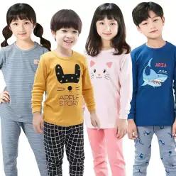 국산 9부 면스판 30수 후라이스 순면 긴팔 내의 상하세트 아동 주니어 어린이 실내복