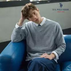 유에스피에이 [U.S POLO ASSN.] 26FW 파인터치 메리노울 100 라운드니트 2종 남성