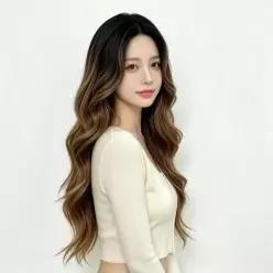 [하프클럽/]여성 그라데이션 투톤 옴브레 컬러 웨이브 통가발