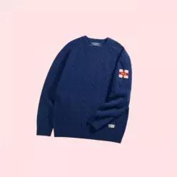 GUERNSEY 울LENS 건지울른스 슈퍼파인 메리노울 케이블 꽈배기 니트 니트티 스웨터 티셔츠 상의 미드나잇