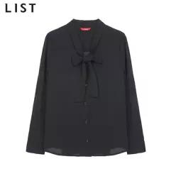 [리스트(LIST)] 타이넥 버튼다운 블라우스 (택가격:118000원)