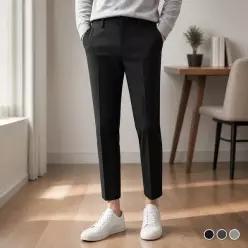 [하프클럽/]남자 남성 9부 차콜 슬랙스 블랙 정장바지 슬림핏 치노팬츠 그레