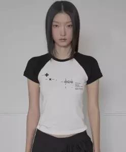 플레어업 FLAREUP Muta Waffle Raglan T-Shirt FL-154 Black White