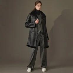 리오벨 24 winter 호주산 양모 100% 무스탕 롱 코트