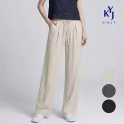 [KYJ 김영주골프]김영주골프 여름 린넨무드 쿨 밴딩 바지 여성 세미와이드 팬츠 KQMLSL84