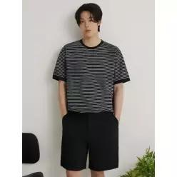 [빈폴] [26SS 30%OFF] 젠틀테크 캐주얼 핀스트라이프 라운드 니트 블랙 (BC6551C905)
