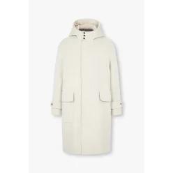 MAN ON THE BOON 후디드 울 캐시미어 코트 - 베이지