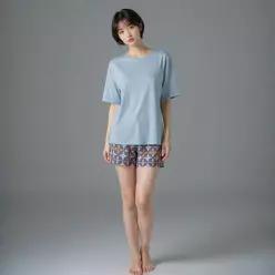 바바라 언더웨어 직수입 메이 기화적패턴 모달 3부 여성 실내복 하의 GWP1030H VQZ597
