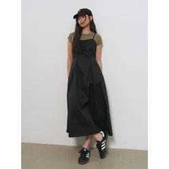 [매장정품] GENERAL IDEA WOMAN 레이스 슬리브리스 롱 원피스 [BLACK] / GF2LOP505