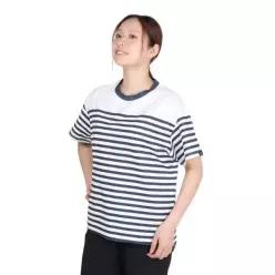 ホ?ルア?ス 우먼 Whole Earth ボ?ダ? 반팔 티셔츠 WE2TDZ56 WHT 속건 -화이트 네이비 453379