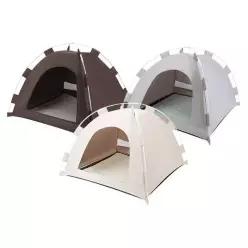 [제이큐]강아지 고양이 반려동물 텐트 펫하우스 52x52x44cm 브라운
