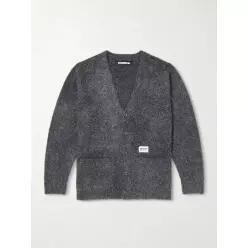 26 FW 네이버후드 그레이 로고 아플리케 브러시드 가디건 TP571307227
