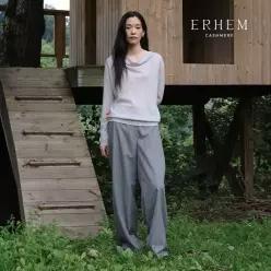 에르헴 26FW 캐시미어울 스트라이프 와이드팬츠 1종