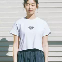 CU BIG SCRIPT WOMEN CROP S/S T-SHIRTS 화이트