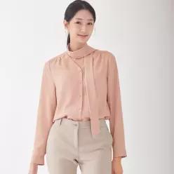 [지센] 배색 레터링 셔츠 LFWSO902_PE