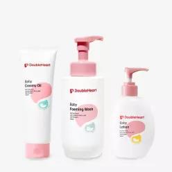 더블하트 스킨케어 올인원 세트(포밍워시 500ml+로션 250ml+ 크리미오일250ml)