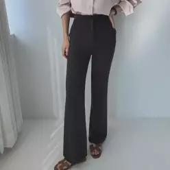 다잇템 여자 나팔 미색 텐션 롱 셋업바지 슬랙스