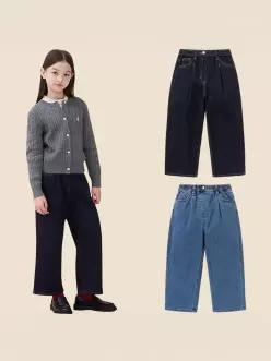 [빈폴키즈]26FW [Essential] 여아 세미 와이드 데님 팬츠