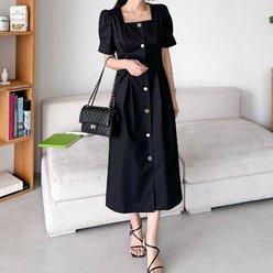 [에이치스타일]H스타일(OP)블랑단추원피스 봄 여름 반팔 원피스 여성 OPS 홈웨어 하객룩 오피스룩 잠옷 ...