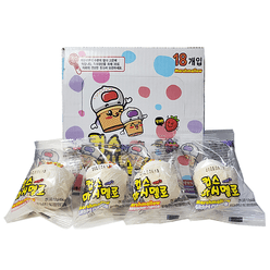 컵스 마시멜로 216g (12g x 18개입) 1박스 딸기맛 포도맛 머랭쿠키 어린이집 간식 개별포장