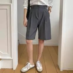 여자 베이직 하프 핀턱 무지컬러 레이온 슬랙스
