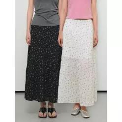 [매장정품] GENERAL IDEA WOMAN 플라워 셔링 맥시 스커트 [2COL] / GF2LSK521
