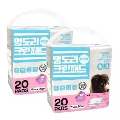 멍도리 크린 패드 특대형 20매x2개 75x60 두터운 강아지패드