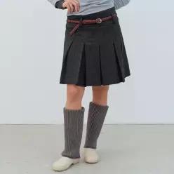 [벤시몽] PLEATS MINI SKIRT - CHARCOAL