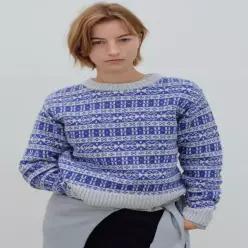 [벤시몽] NORDIC WOOL KNIT - CLEAR BLUE