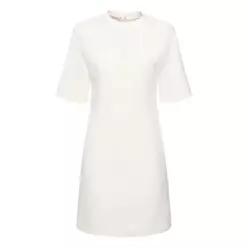 발렌티노 여성 울 크레이프 반팔 미니 드레스 79I AE6015 TP719015393