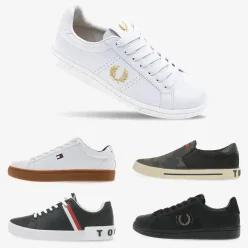 프레드페리 타미힐피거 슬립온 스니커즈 화이트 블랙 남성 단화