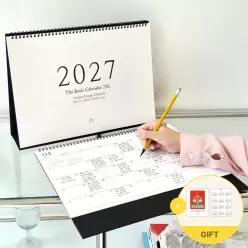 2027 모뉴 더베이직 캘린더 2XL (초 대형 탁상달력 B4 학교 업무 큰 숫자 칸 넓은 메모 심플 스케줄 일정관리 2027년 28년2월)