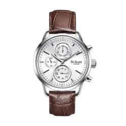 :매장정품: ST.SCOTT LONDON ST2102L 발칸 멀티 남성 가죽시계 201979 911RB