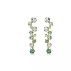 Swarovski Constella 드롭 귀걸이, 믹스 컷, 그린, 골드 톤 마감