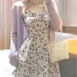 [라일리여성의류] Rly 플라워 프릴 미니원피스 여성 데이트룩